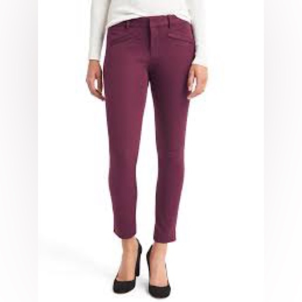 gap slim ankle khaki pants burgundy NWT